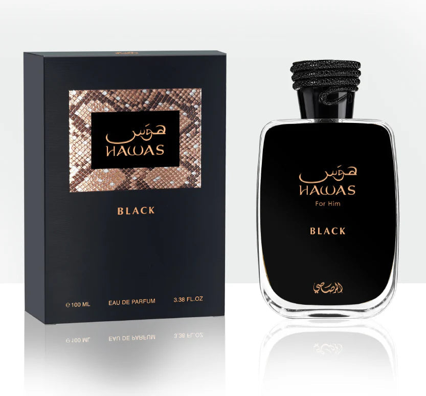 HAWAS BLACK MEN EDP - 100 ml (3,40 oz) DE RASASI